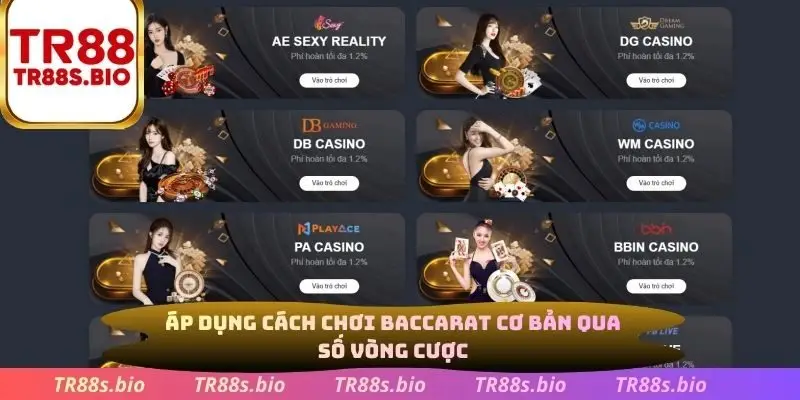 Áp dụng cách chơi baccrat cơ bản qua số vòng cược