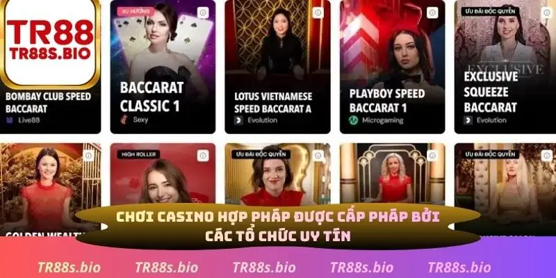 Chơi casino hợp pháp được cấp phép bởi các tổ chức uy tín